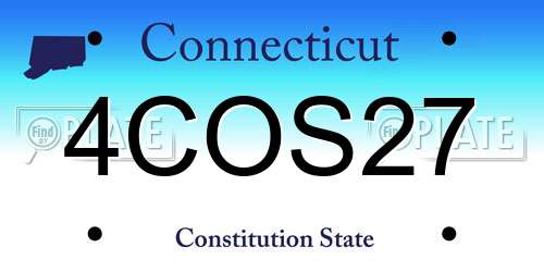 4COS27 Connecticut License Plate