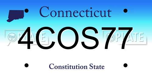 4COS77 Connecticut License Plate