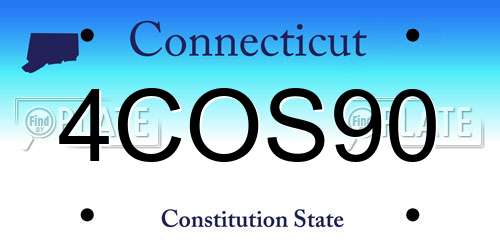 4COS90 Connecticut License Plate