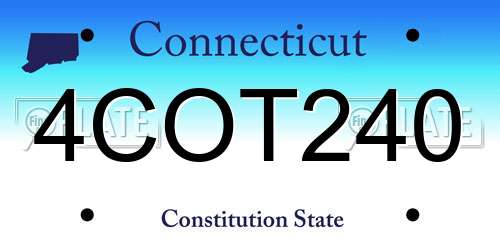4COT240 Connecticut License Plate