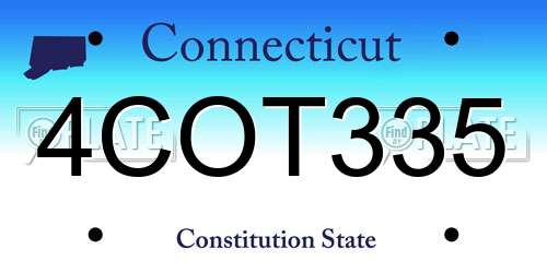 4COT335 Connecticut License Plate