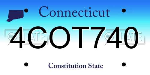 4COT740 Connecticut License Plate
