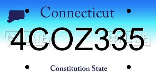 4COZ335 Connecticut License Plate