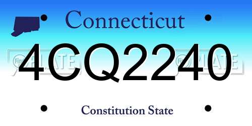 4CQ2240 Connecticut License Plate