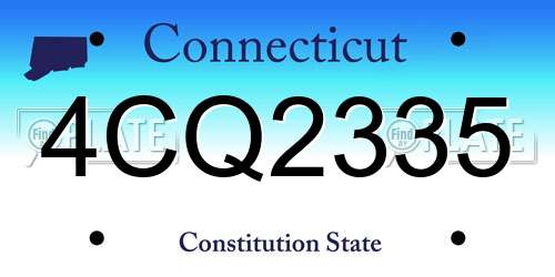 4CQ2335 Connecticut License Plate