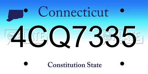 4CQ7335 Connecticut License Plate