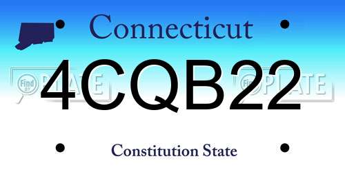 4CQB22 Connecticut License Plate
