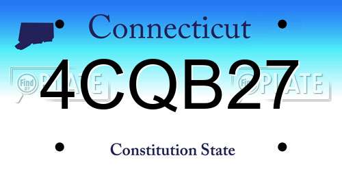 4CQB27 Connecticut License Plate