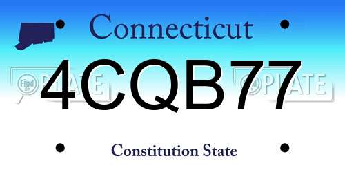 4CQB77 Connecticut License Plate