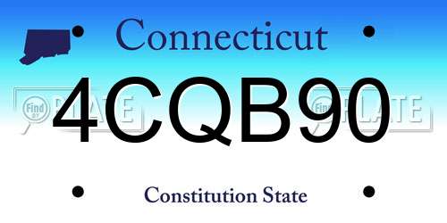 4CQB90 Connecticut License Plate