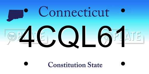 4CQL61 Connecticut License Plate