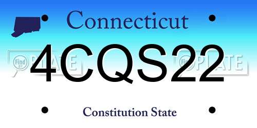 4CQS22 Connecticut License Plate