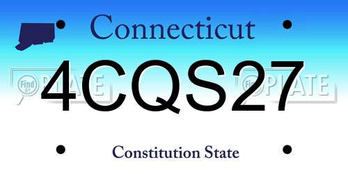 4CQS27 Connecticut License Plate