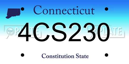 4CS230 Connecticut License Plate