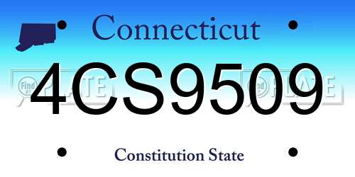 4CS9509 Connecticut License Plate