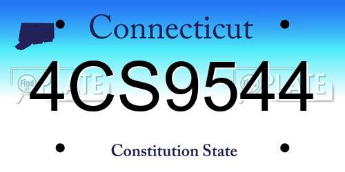 4CS9544 Connecticut License Plate