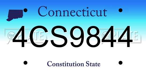 4CS9844 Connecticut License Plate