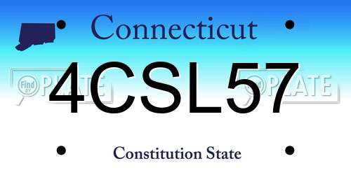4CSL57 Connecticut License Plate
