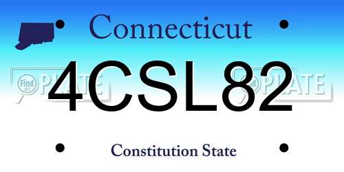 4CSL82 Connecticut License Plate