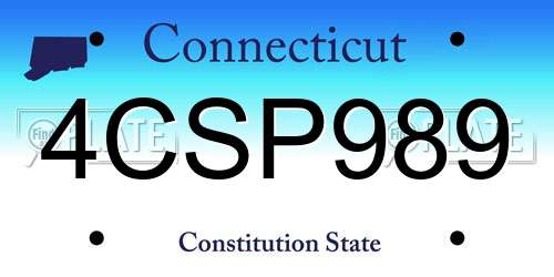 4CSP989 Connecticut License Plate