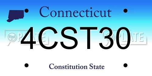 4CST30 Connecticut License Plate