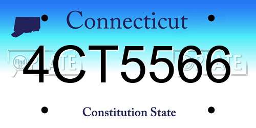 4CT5566 Connecticut License Plate
