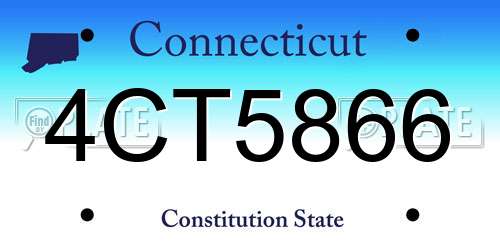 4CT5866 Connecticut License Plate
