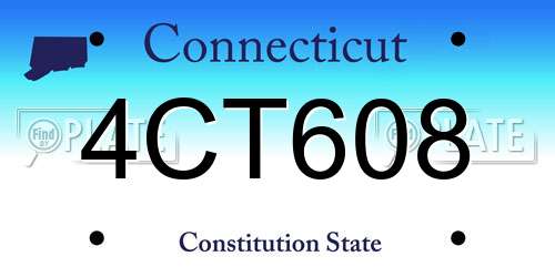 4CT608 Connecticut License Plate