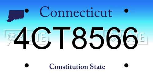 4CT8566 Connecticut License Plate