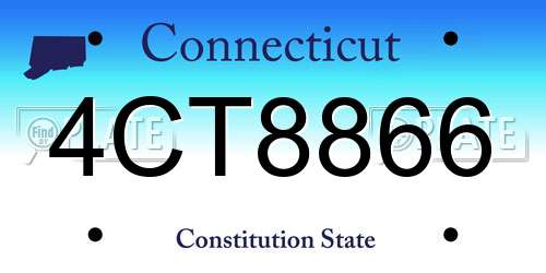 4CT8866 Connecticut License Plate