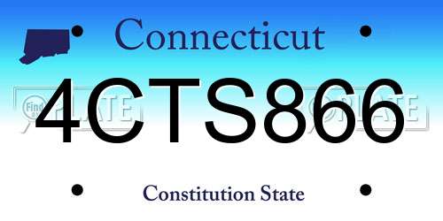 4CTS866 Connecticut License Plate