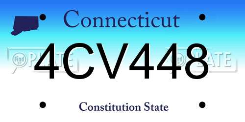 4CV448 Connecticut License Plate