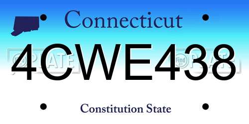 4CWE438 Connecticut License Plate