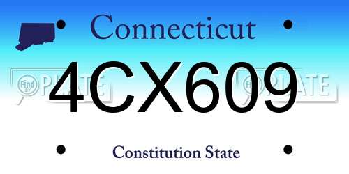 4CX609 Connecticut License Plate