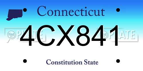 4CX841 Connecticut License Plate