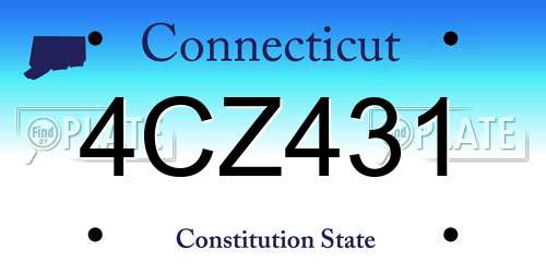 4CZ431 Connecticut License Plate