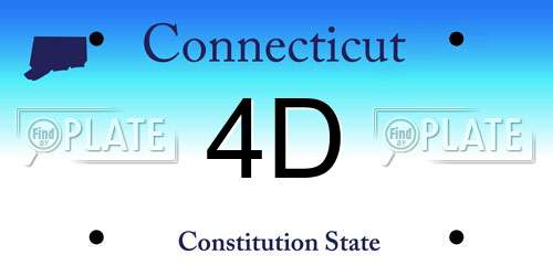 4D Connecticut License Plate