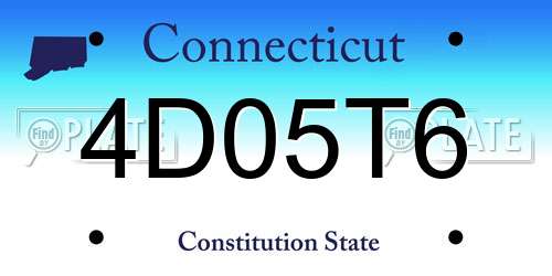 4D05T6 Connecticut License Plate
