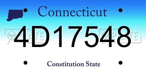 4D17548 Connecticut License Plate