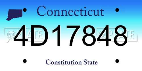 4D17848 Connecticut License Plate