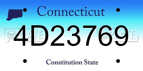 4D23769 Connecticut License Plate