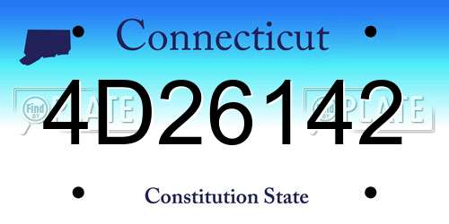 4D26142 Connecticut License Plate