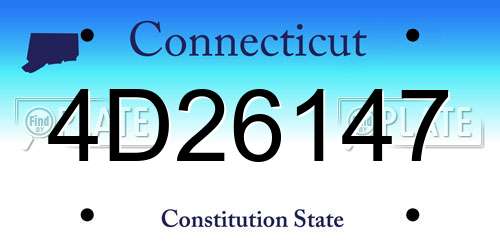 4D26147 Connecticut License Plate