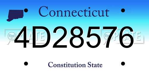4D28576 Connecticut License Plate