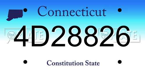 4D28826 Connecticut License Plate