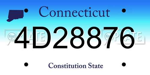 4D28876 Connecticut License Plate