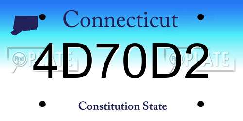 4D70D2 Connecticut License Plate