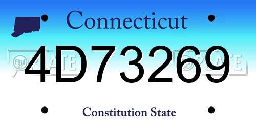 4D73269 Connecticut License Plate