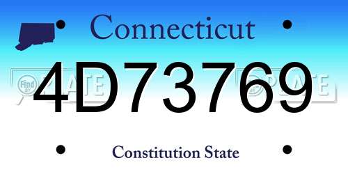 4D73769 Connecticut License Plate