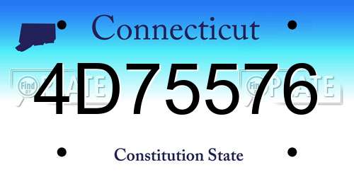 4D75576 Connecticut License Plate